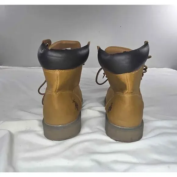 U.S. Polo Assn. Men’s Owen High Boots Size 10M Tan Wheat Lace-Up - Picture 4 of 8